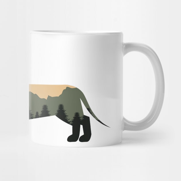 dachshund dog forest mountain sunset gift by T-shirt verkaufen